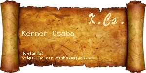 Kerner Csaba névjegykártya